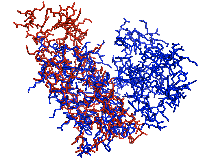 Figure 5. ATAD2b in red and PCAF in Blue. Image generated using PyMol.