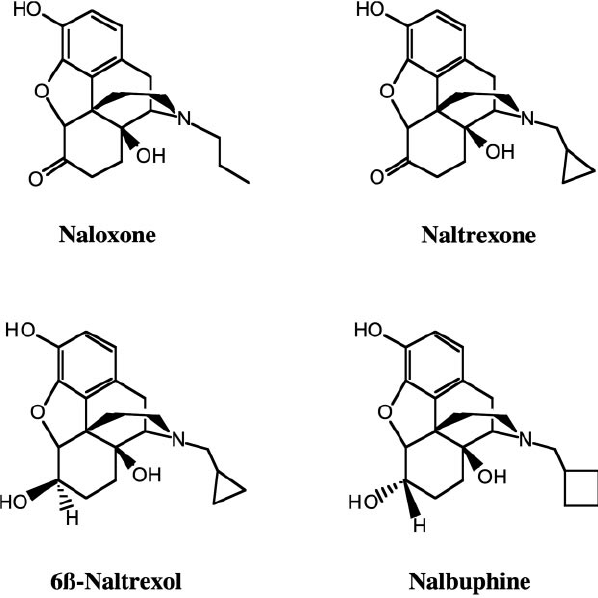 Image:Chemical-structures-of-naloxone-naltrexone-6-naltrexol-and-nalbuphine.png