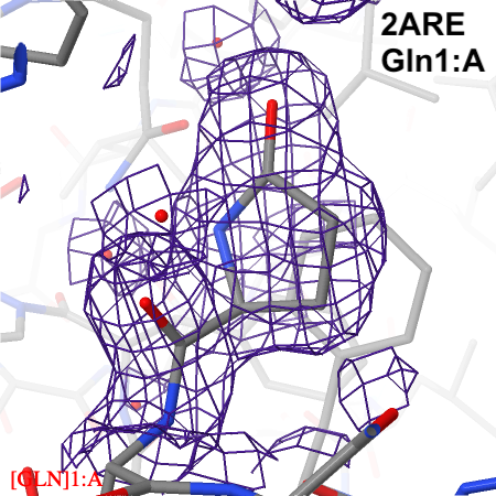 Pyroglutamate with electron density map