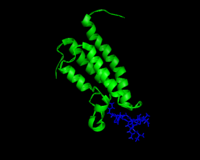 BRPF1, showing interaction of secondary structure with ligand H4K5ac