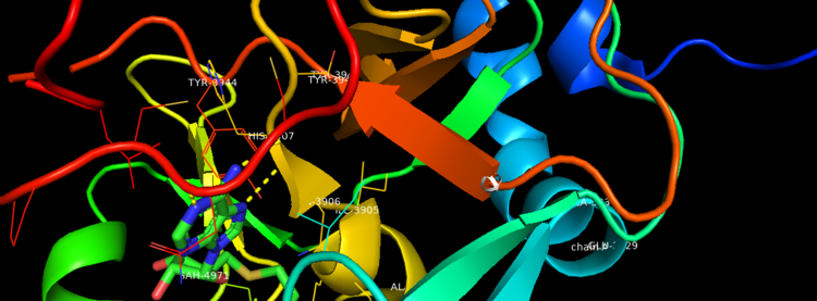 Figure 2. Binding Domain pocket of KMT2A SET Domain with the cofactor product S-Adenosylhomocysteine. 