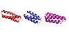 Figure 1. Image of the individual helices of AHB2, LCB1, and LCB3, respectively.