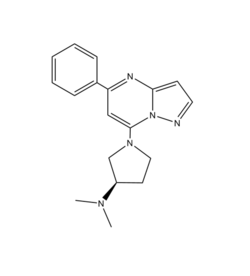 Figure 2: Structure of R-Zinc 3573. A cationic ligand selected for binding to MRGPRX2. This ligand was used as a probe for MRGPRX2 function and stabilization for structure determination. 