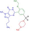 Sildenafil Inhibitor, R1 in blue, R2 in green and R3 in red