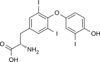 Structure of thyroxine (T4)